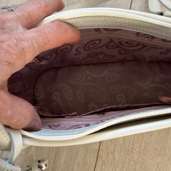 Brighton Women's Shoulder Bag Purse Fresca Ivory Colorful Hearts Leather D155372 - Picture 7 of 11